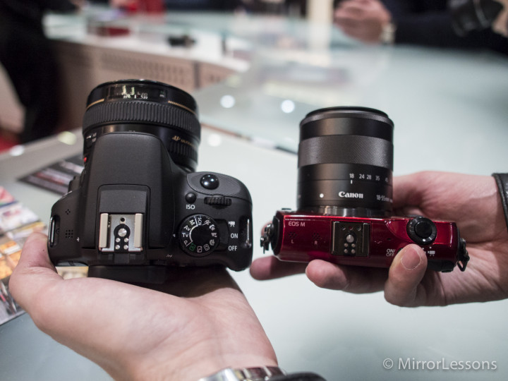 Canon EOS 100D vs EOS M - Top