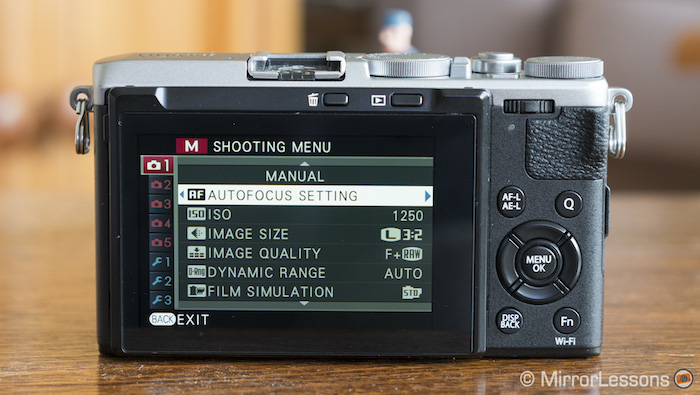 fuji x70 menu