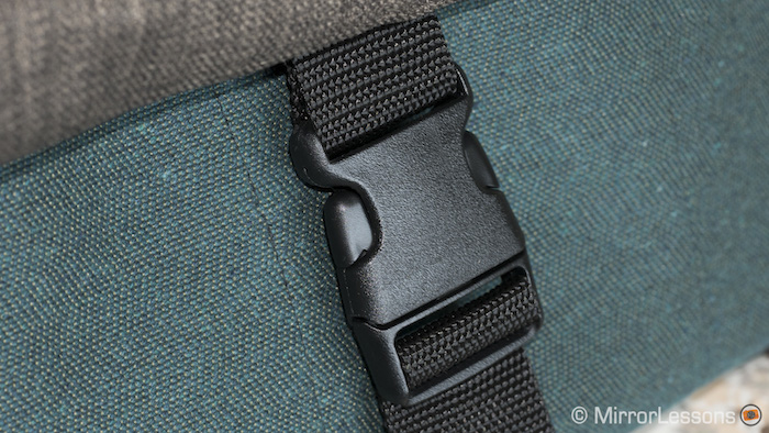 The buckle is secure but it can bounce around when not locked, creating some noise as you walk