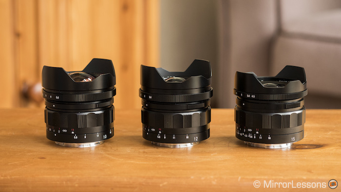 The 15mm is the smallest and lightest of the three Voigtlander E-mount lenses